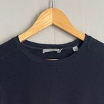 Vince  Waffle Thermal Navy Blue Prima Cotton Long Sleeve Top Size Small Photo 1
