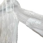 Aritzia  Wilfred Palm Leaf Frayed Sheer Peasant Long Sleeve Blouse Top White XS Photo 4