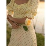 Faithfull the Brand Sage Mini Dress in Santa Maria Floral Yellow Sz XS Photo 4