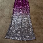 LULU'S Pink Silver Ombre Sequin Maxi Mermaid Sleeveless Formal Prom Party Cutout Size XS Photo 7