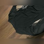 Eliza J  long sleeve sheer crystal sequin embellished black dress evening formal Photo 7