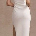 NWT MISHA Ida Sleeveless Ruched Asymmetrical Hem Midi Dress White XL Photo 0