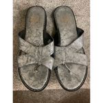 Yellow Box NWOT  Silver Burke Wedge Thong Rhinestone Sandal, 9.5 Photo 1