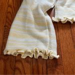 Nasty Gal  butter yellow and white cropped flare sleeve sweater size small Photo 1
