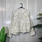 Tahari  Linen Blend Leaf Print Open Front Cardigan Jacket size L Large Photo 1