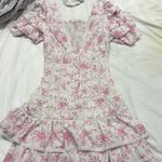 & Other Stories Pink Mini Ruffle Floral Dress Photo 2