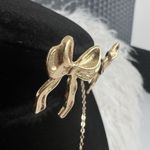 Gold Plated Coquette Bow Earrings Necklace SET Womens Jewelry Photo 2