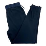 Theory  Crepe Navy Blue Drawstring Waist Pull On Pants Zip Ankle Casual Size S Photo 5