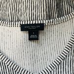 Ann Taylor Factory Cream & Black Striped Knit Hem Textured Top Photo 7