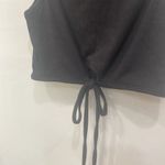 Glassons  Women's Basic Black Sleeveless Tie Crop Top Shirt Sz S Photo 2