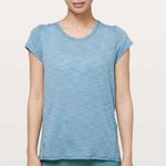 Lululemon - Another Mile Short Sleeve Heathered Blue Athletic Workout Training Photo 0
