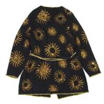 Farm Rio NWT Sun Sequin Cardigan in Sunny Mood Black Belted Long Knit Sweater M Photo 6
