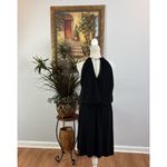 JBS Cocktail Dress Women's Large Black Halter Choker Hardware Sleeveless Lined Photo 4