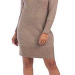 Cupcakes and Cashmere Ribbed Quarter Zip Up Sweater Dress Brown Medium Photo 0