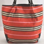 Burberry Blue Label Striped Red Tote Bag EUC Photo 2