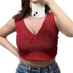 Talbots Vintage 80’s spring red knit reversible sweater vest petite Photo 1