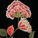 ZARA  Womens Black Velvet Floral Embroidered Pants Size L Wide Leg Boho Grandma Photo 2