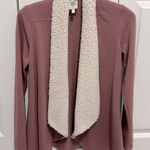 Self Esteem  Pink Open Front Asymmetrical Long Sleeve Fuzzy Cardigan Size Small Photo 0
