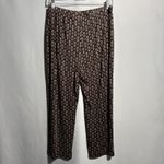 Chicos Travelers Brown Geometric Print Slinky Pull On Pants Sz L Boho High Rise Size L Photo 1