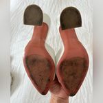 Amina Muaddi  White Pointed Heel Patent Leather Mules Sandal Block Heels Wedding Photo 3