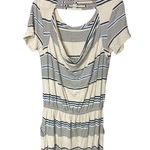 Chaser Dress MEDIUM Blue White Striped Scoop Neck Open Back Elastic Waist Casual Photo 2