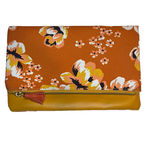 Rachel Pally  Floral Orange and Yellow Reversible Clutch EUC Photo 0