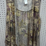 LOGO By Lori Goldstein  Floral Print Sleeveless Vest Cardigan Women XL Photo 0