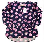 NWT Free Assembly Floral Long Sleeve Blouse Blue Size M Photo 1