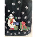 VTG NWT Snowman Winter Theme Black Velvet Vest Sz L Paul Harris Design Deadstock Size L Photo 3