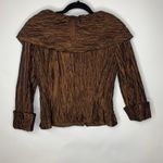 Cachet Brown Crinkle Blouse Jacket Sz 4 Photo 5