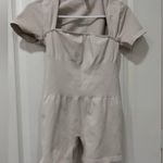 Beige Short Sleeve Jumpsuit Size L Photo 0