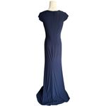 Mac Duggal leena x - NWT Navy V-Neck Ruched Jersey Gown Sz 6 Photo 5