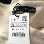 ZARA Full Length Trousers with Cutout Opening in Ecru Off White Photo 12