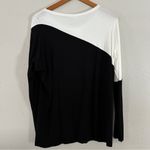 🦋 NWT Milan Kiss Black White Pearl Beaded Long Sleeve Blouse Mediuk Size M Photo 3