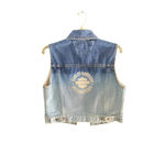 Harley Davidson  Blue Motorcycle Button Up Ombré Denim Vest Size XS Photo 2