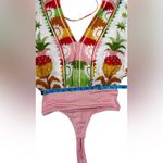 Farm Rio  Rainbow Sherbert Tropical Boho Sunset Pink Bodysuit Women's Sz Small Photo 15