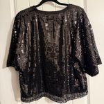 Main Strip Sequin Smiley Face Tee Photo 2