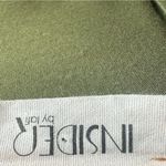 Long Sleeve Army Green Dress With Brown Suede Trim Size Small Photo 4