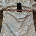 Stylestalker NWT  White Sequin Asymmetrical Short Sleeved Mini Dress XS Photo 4