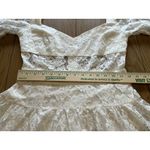 Hello Molly Lace Strapless Puffy Shoulder Ruffle Mini Dress Size M US 6 Peasant Photo 3