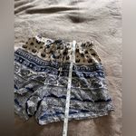 Papaya  Women’s Pull On Bohemian Cream & Blue Silky Shorts Sz Small EUC Photo 6
