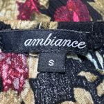 Ambiance Women's Black Floral 3/4 Sleeve Off Shoulder Wide Leg Jumpsyut Romper S Photo 2