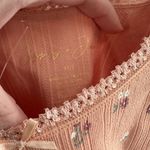 Gypsy & Jade Cropped Peach Ditsy Floral Tank Top Lace Trim Coquette Soft Girl Orange Photo 3