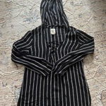 Billabong Same Story Hoodie Black White Stripe 100% Cotton Beach Size Medium Photo 0