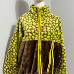 UGG  brown and yellow animal print faux fur oversized full zip hoodie small Photo 0