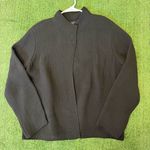 Eileen Fisher  Elegant Silk Blend Crepe Black Women's Jacket Size Large Photo 0