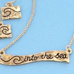 NWT! Viola Ocean Theme Necklace $ Earrings Jewelry Set Gold Photo 1
