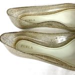 Furla  Gold Sparkly Glitter Bow Accent Clear Plastic Jelly Ballet Flats Size 7/37 Photo 6