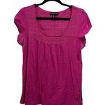 Short sleeve scoop neck shirt pink with crochet design size XL Photo 0