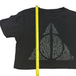 Harry Potter  Women's Cropped Top The Deathly Hallows Wizarding World Black Sz S Photo 4